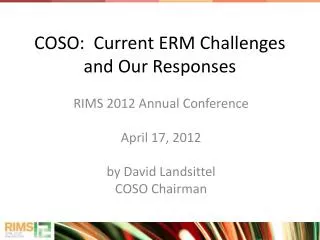 COSO: Current ERM Challenges and Our Responses