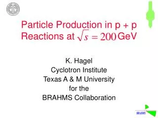 Particle Production in p + p Reactions at GeV