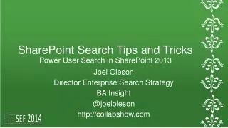 SharePoint Search Tips and Tricks Power User Search in SharePoint 2013