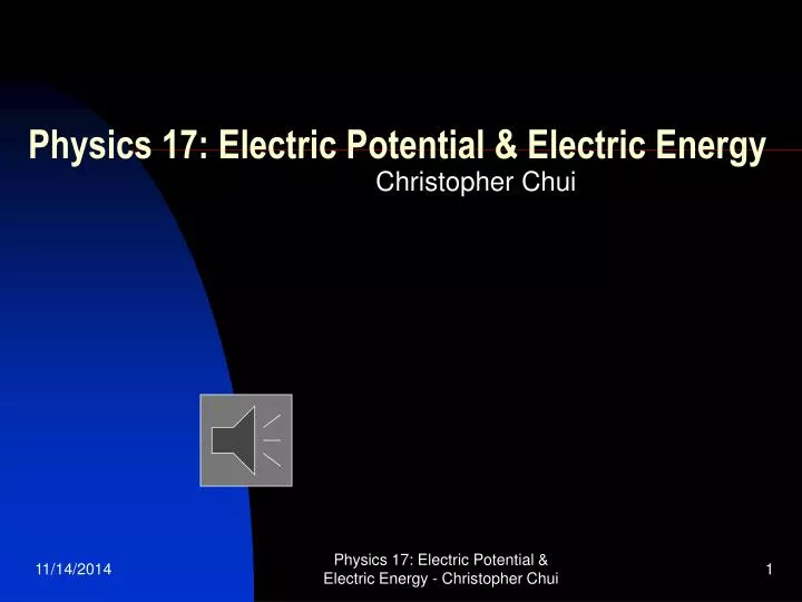 physics 17 electric potential electric energy