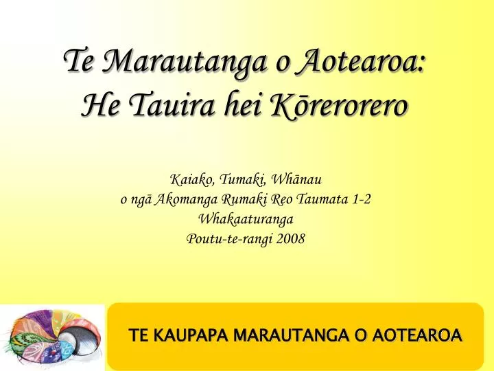 te marautanga o aotearoa he tauira hei k rerorero