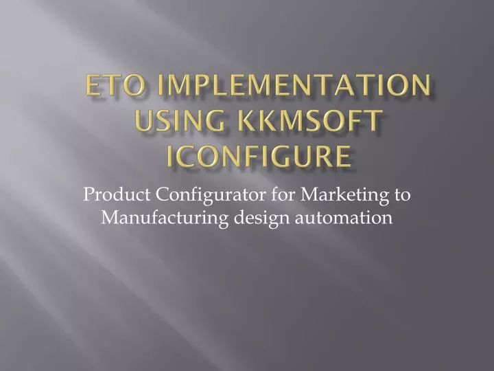 eto implementation using kkmsoft iconfigure