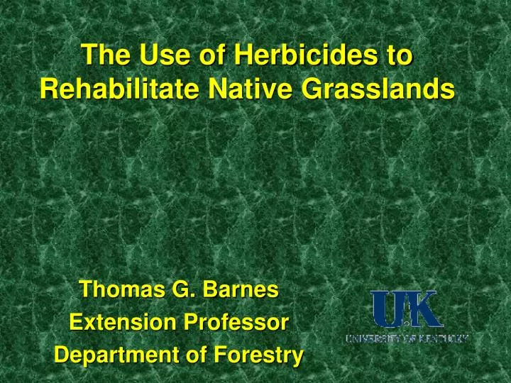 the use of herbicides to rehabilitate native grasslands
