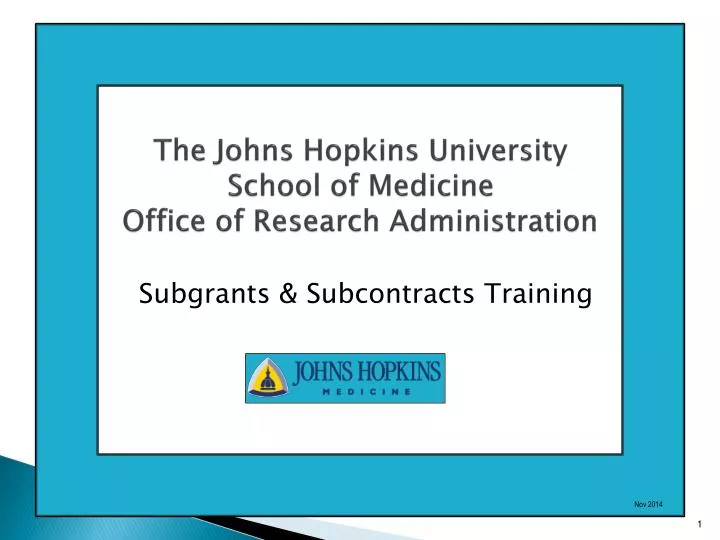 the johns hopkins university school of medicine office of research administration