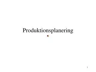 Produktionsplanering