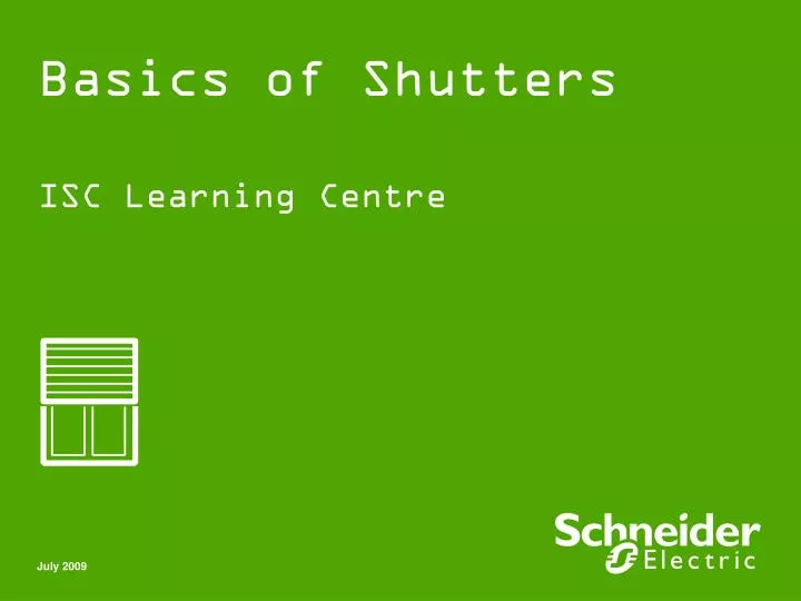 basics of shutters
