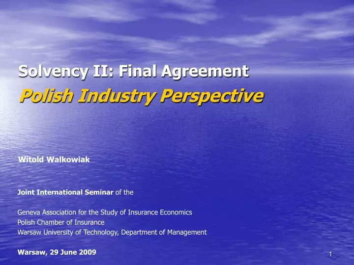 solvency ii final agreement polish industry perspective