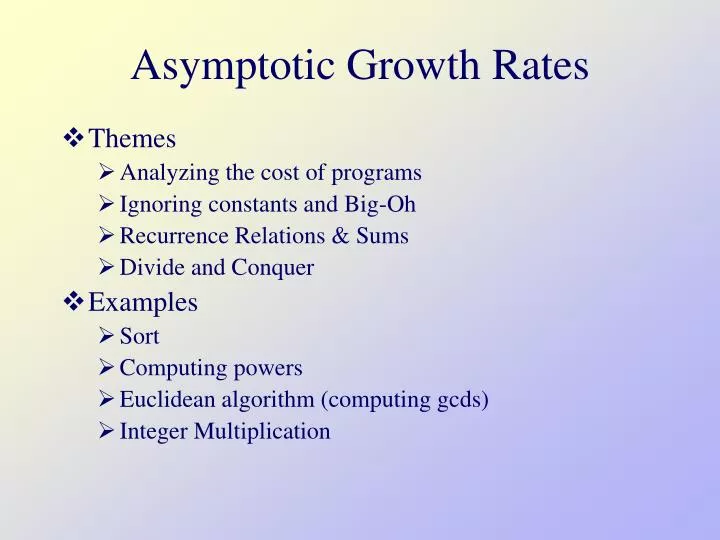 asymptotic growth rates