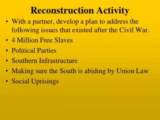 Reconstruction Activity