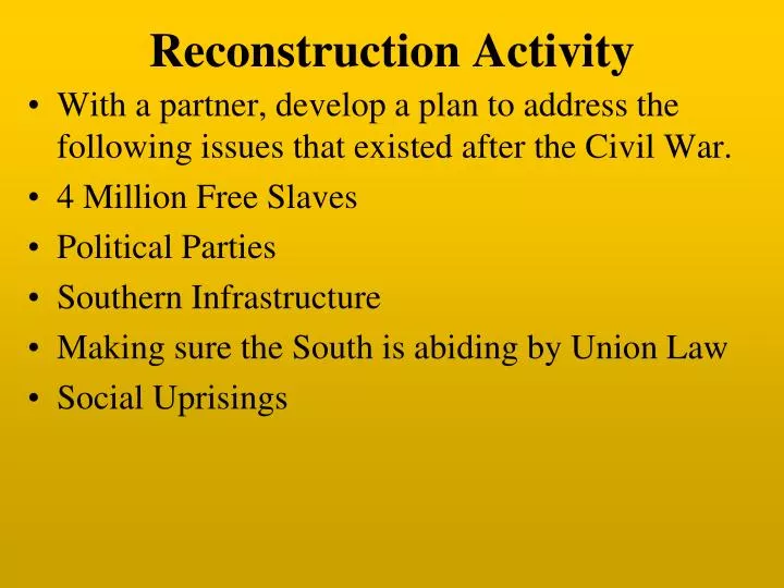 reconstruction activity