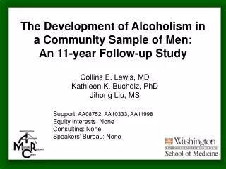 The Development of Alcoholism in a Community Sample of Men: An 11-year Follow-up Study