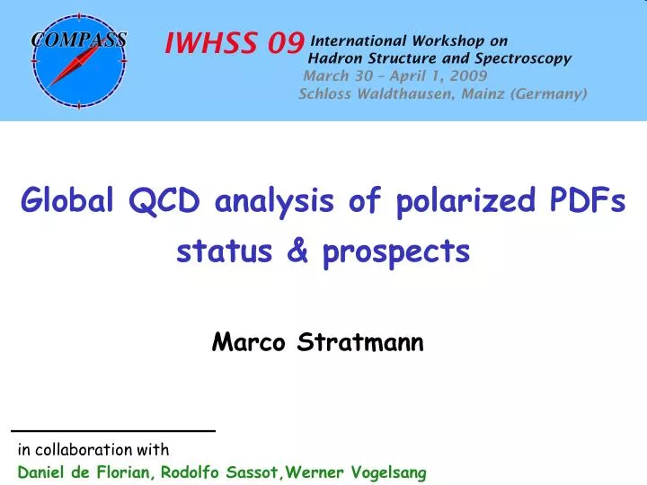 global qcd analysis of polarized pdfs status prospects