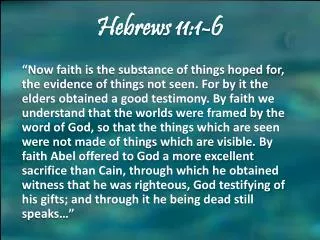 Hebrews 11:1-6