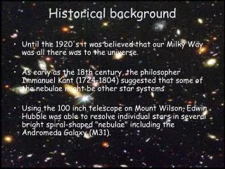 Historical background