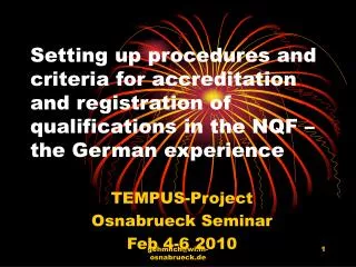 TEMPUS-Project Osnabrueck Seminar Feb 4-6 2010