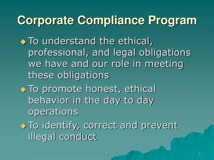 corporate compliance program