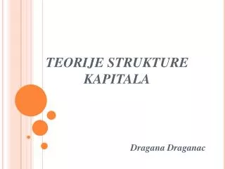 teorije strukture kapitala