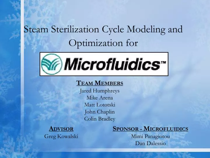 steam sterilization cycle modeling and optimization for