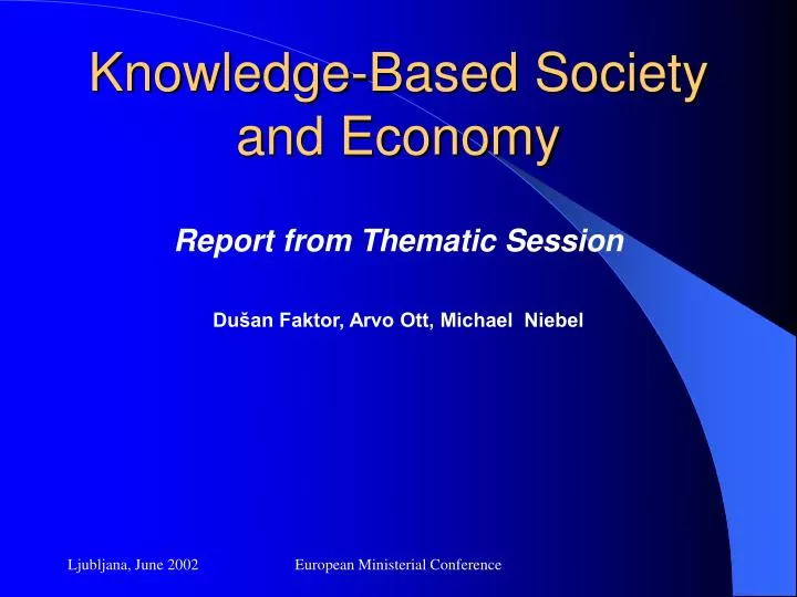 knowledge based society and economy