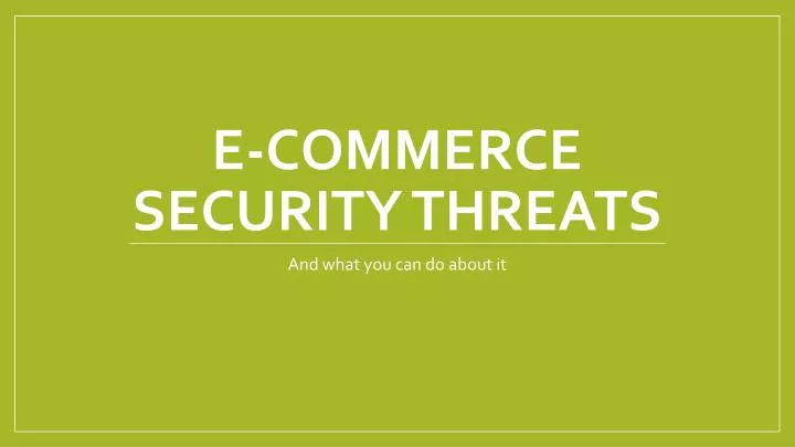 e commerce security threats