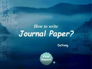 How to write Journal Paper?