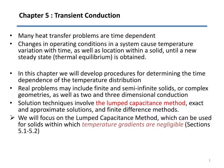 chapter 5 transient conduction