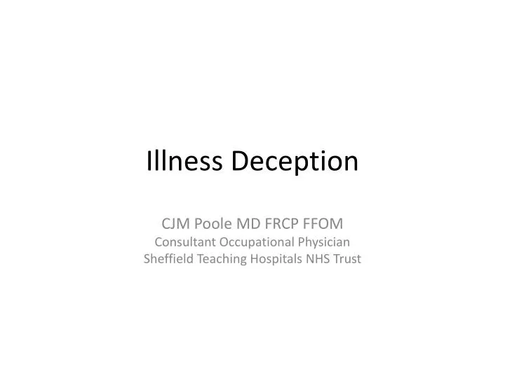 illness deception