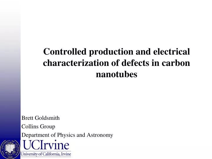 controlled production and electrical characterization of defects in carbon nanotubes