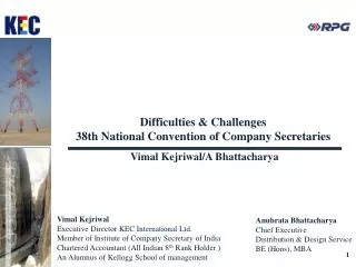 Difficulties &amp; Challenges 38th National Convention of Company Secretaries