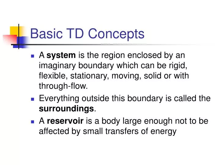 basic td concepts