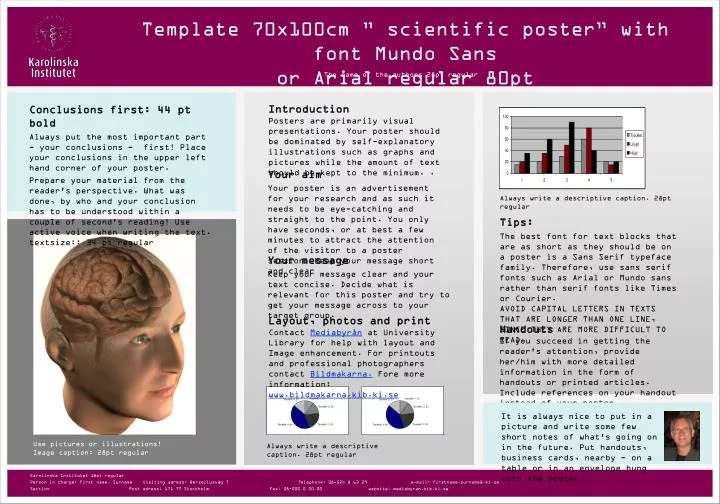 template 70x100cm scientific poster with font mundo sans or arial regular 80pt