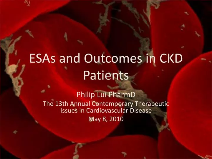 esas and outcomes in ckd patients