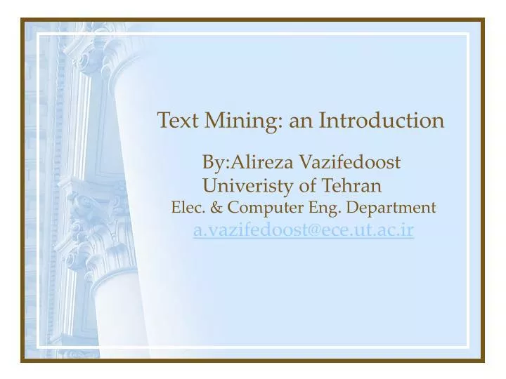 text mining an introduction