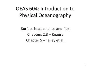oeas 604 introduction to physical oceanography