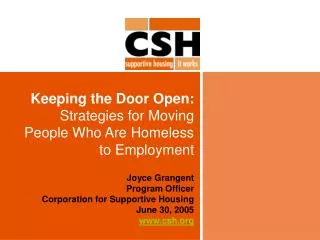 Keeping the Door Open: Strategies for Moving People Who Are Homeless to Employment