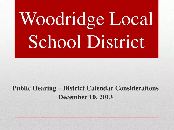 woodridge local school district