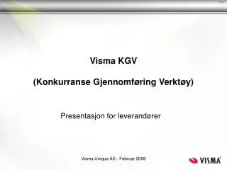 visma kgv konkurranse gjennomf ring verkt y
