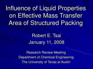 Influence of Liquid Properties on Effective Mass Transfer Area of Structured Packing