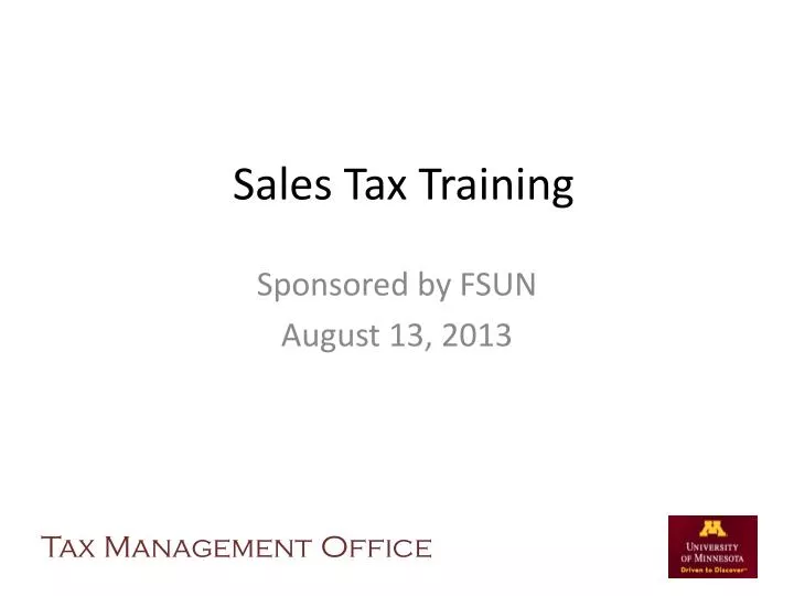 sales tax training