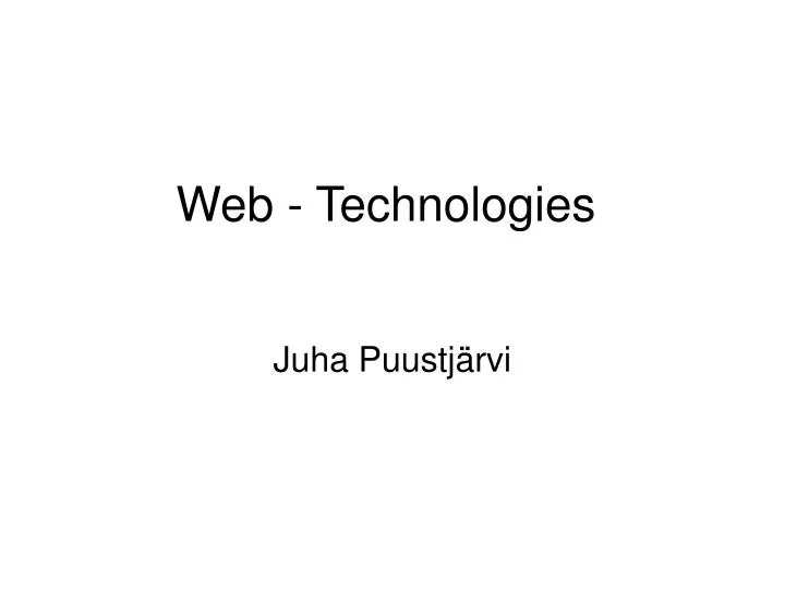 web technologies