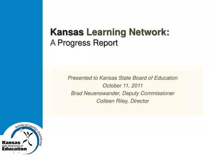 kansas learning network a progress report