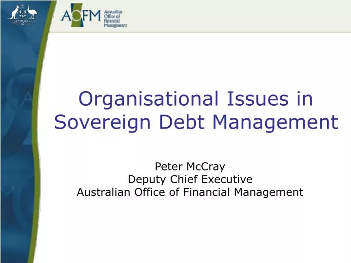 organisational issues in sovereign debt management
