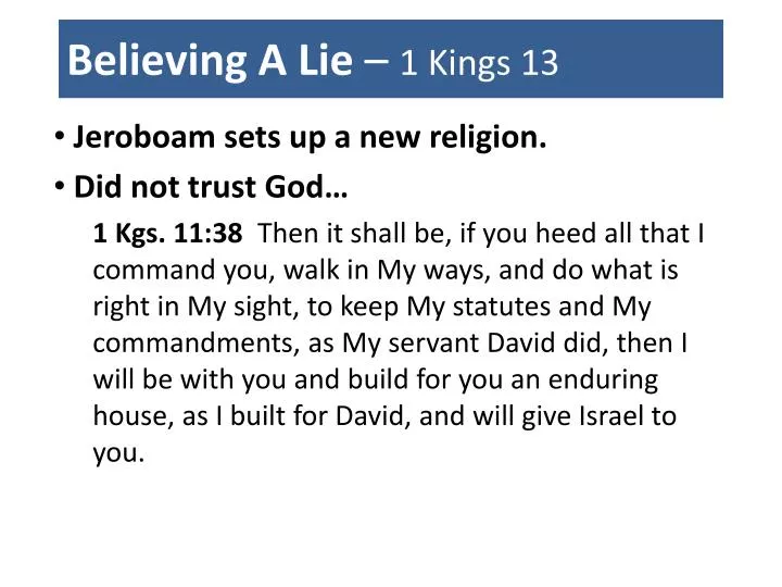 believing a lie 1 kings 13