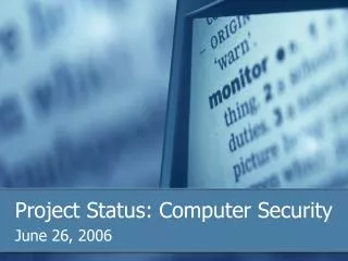 Project Status: Computer Security