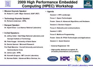 2009 High Performance Embedded Computing (HPEC) Workshop