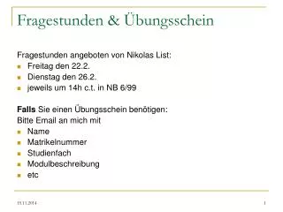 fragestunden bungsschein