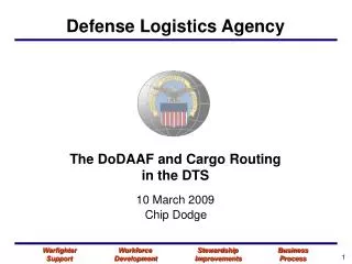 The DoDAAF and Cargo Routing in the DTS