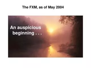 The FXM, as of May 2004