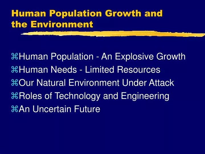 human population growth and the environment