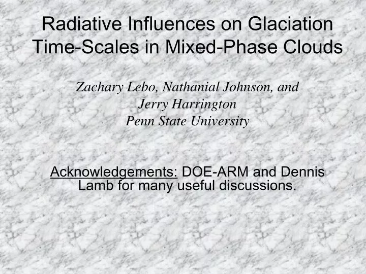 radiative influences on glaciation time scales in mixed phase clouds